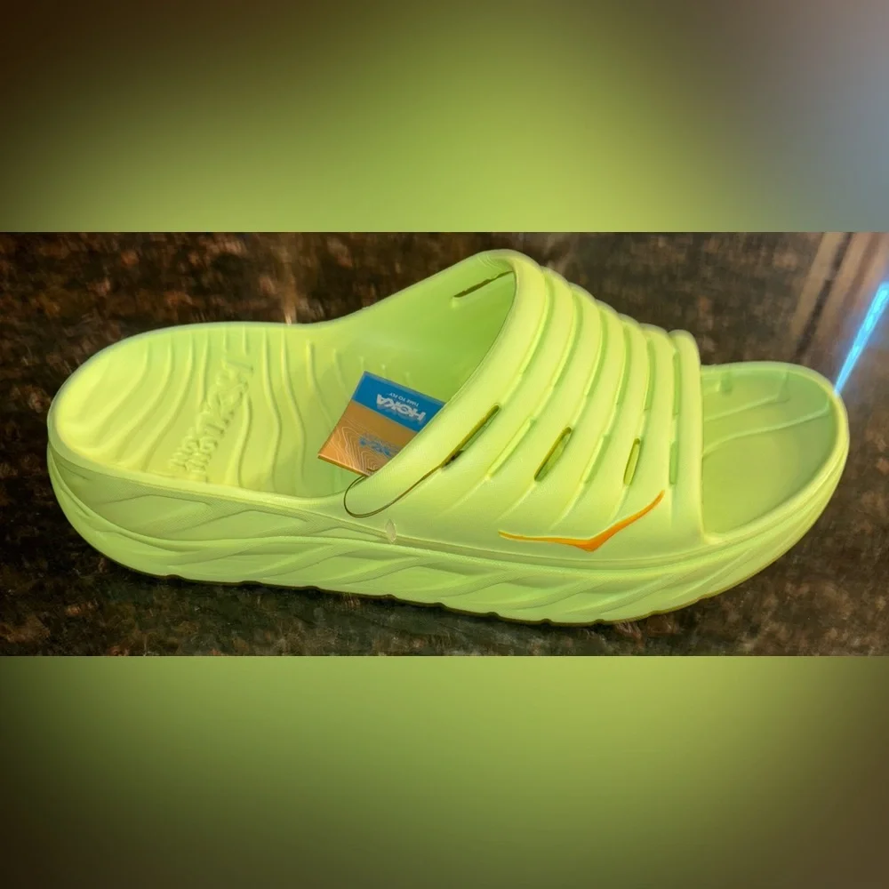 NWT Hoka Ora Recovery Orthopedic Slide Men’s Size 14 Butterfly/Radiant Yellow